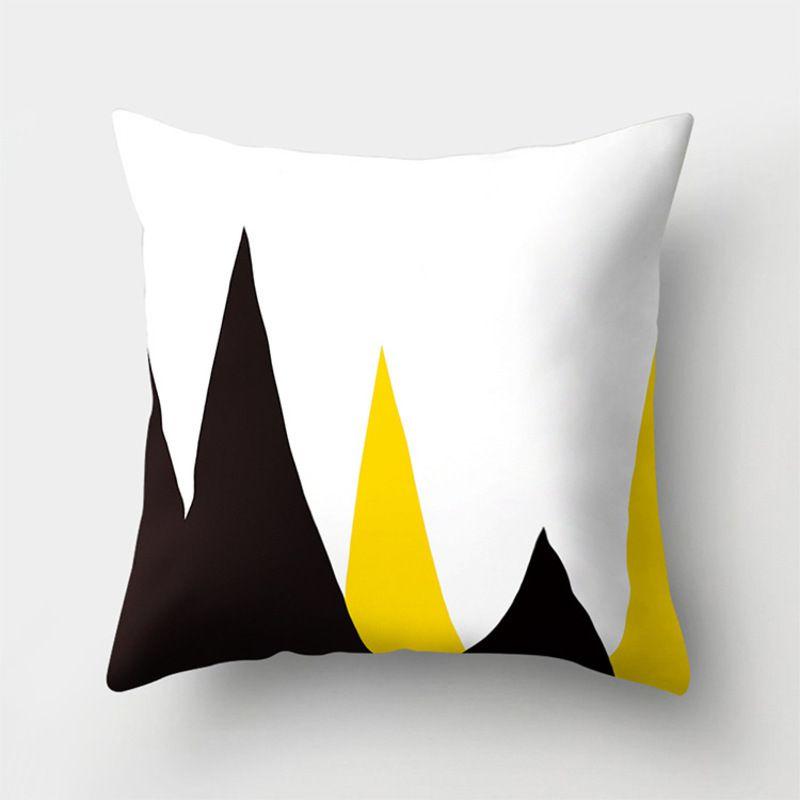 Yellow Geometric Cushion Cover For Home Sofa Decoration 18 Inch