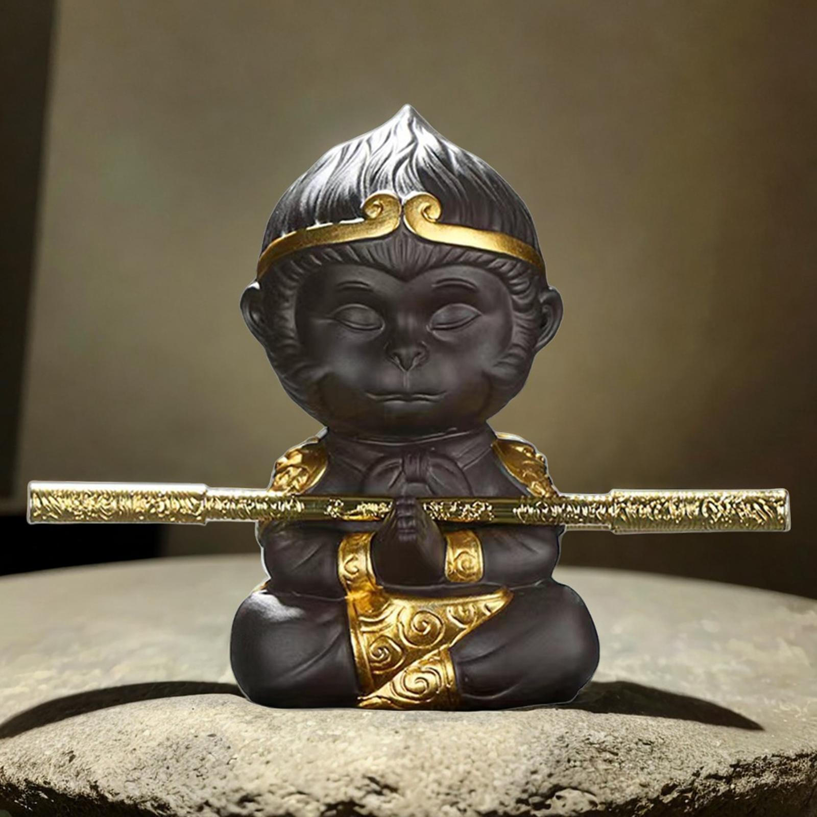 Figurine Miniature Statue Tea Pet Sculpture Artwork Mini Ornament for Home Bedroom Living Style B