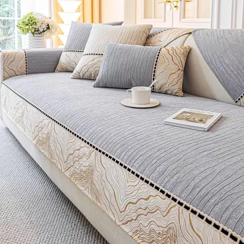 

Чехол для дивана из шенилла, европейский роскошный чехол для дивана, защитный чехол для подушки дивана, подходит для спальни, офиса, гостиной, домашнего декора 90*120CM