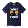 Cool Unisexs TShirt High Quality 100 Cotton Funny Cat Drinking Coffee Printing Casual Cool Loose Crew Neck TShirt Male Tops