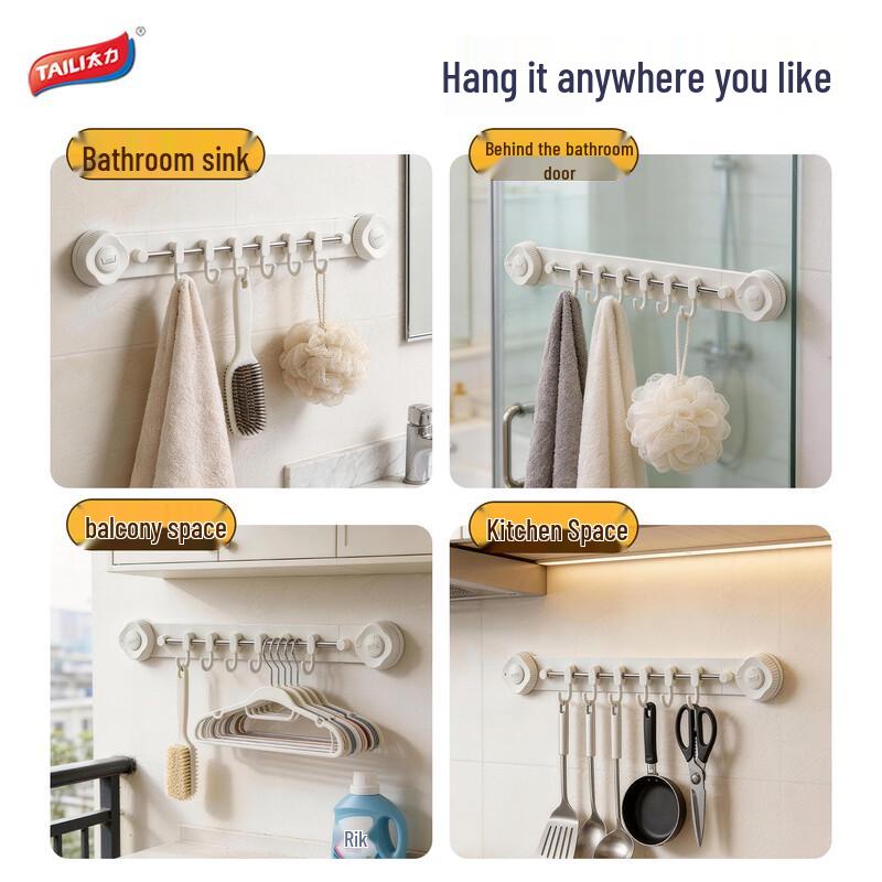 Taile No-Drill Wall-Mounted 6-Hook Clothes Hanger