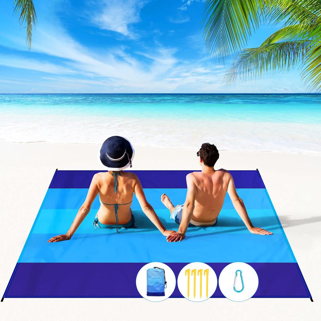 Waterproof Sandproof Beach Blanket Large Picnic Mat for 2-8 Adults Travel Camping Hiking