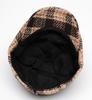 HT4488 Autumn Winter Plaid Beret Cap Vintage Artist Painter Beret Hat Adjustable Ivy Flat Cap Octagonal Hat Male Female Berets
