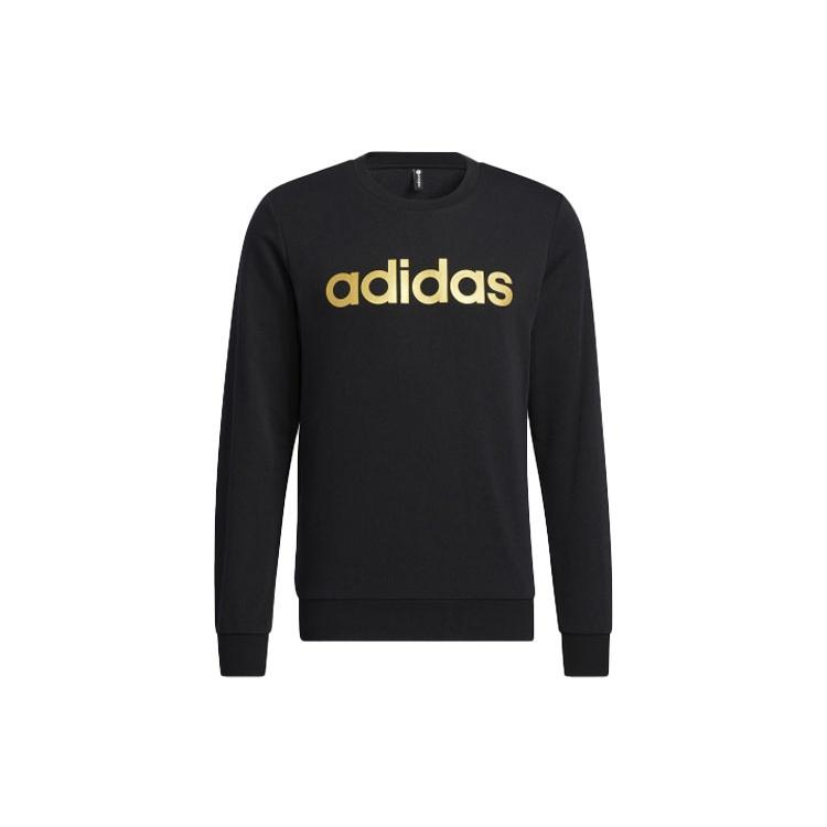 Men s adidas neo Ce Brnded Swt Logo Printing Sports Round Neck Pullover Black HD4691 M