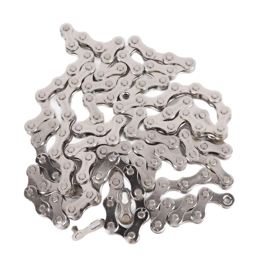 8 Speed Bike Chain Steel Fast Installation Silver Silent Accurate Shifting Mountain Bike Chain for 8 Speed Bicycles