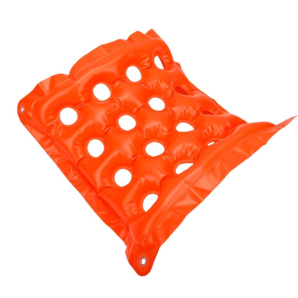 Inflatable Waffle Seat Cushion 16 Hole Breathable Waffle Cushion for Home Office Travel Orange