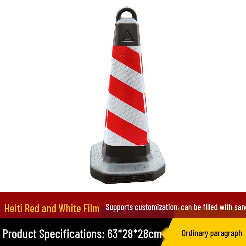 Reflective Plastic Traffic Cone - No Parking Warning Barrier Roadblock