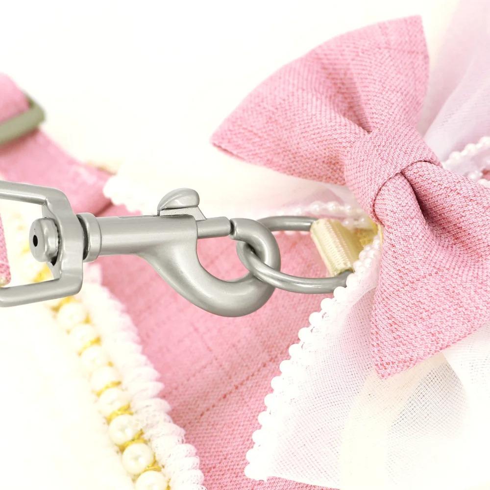 Adjustable Cat Harness Leash Princess Style Dog Traction Rope Animal Outfits Cat Vest Photo Shoot