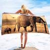 Elefant Strandtuch Reise Übergröße Pool- und Badetücher Pooltuch Superweicher Plüsch Sandfreies Handtuch Schnelltrocknendes Strandtuch