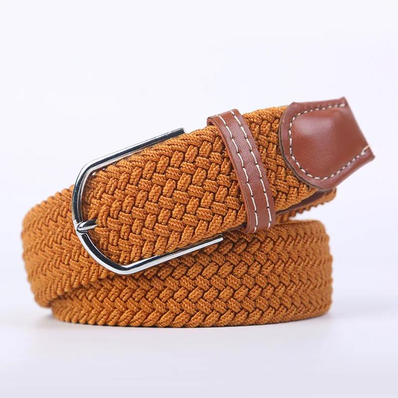 107/120/130cm UNISEX Rahat Örme Pin Tokalı Kadın Kemer Dokuma Kanvas Elastik Genişletilebilir Örgülü Streç Kot Kemerler Erkekler için