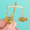 Mini Balance Scale 1:12 Scale Retro Miniature Justice Scale Model Collectible Realistic Vintage Balance Scales for Micro Scenes Cake Decor Dollhouse