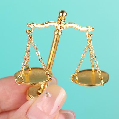 Mini Balance Scale 0.05 Scale Retro Miniature Justice Scale Model Collectible Realistic Vintage Balance