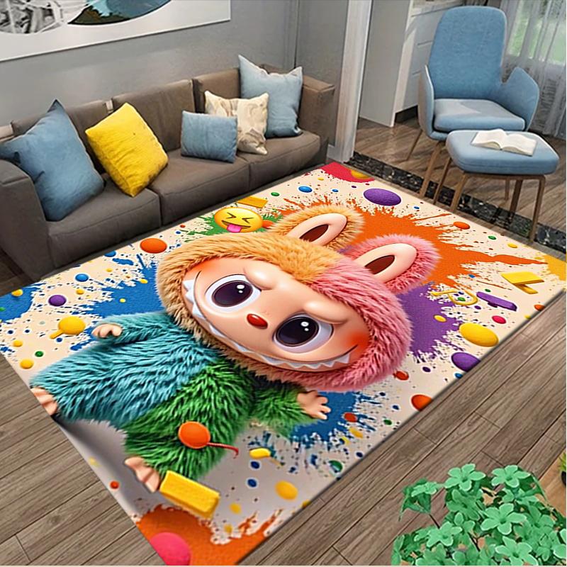 1pc LABUBU Rug, Digital Printed Home Chair Sofa Mat, Durable Office Area Carpet, Beautiful Festival Decorations