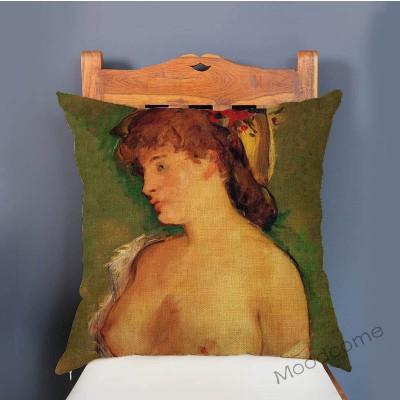 Edouard Manet World Famous Oil Painting Olympia Young Girls The Lunch Impressionism Sofa Pillow Case Gallery Art Cushion Cover