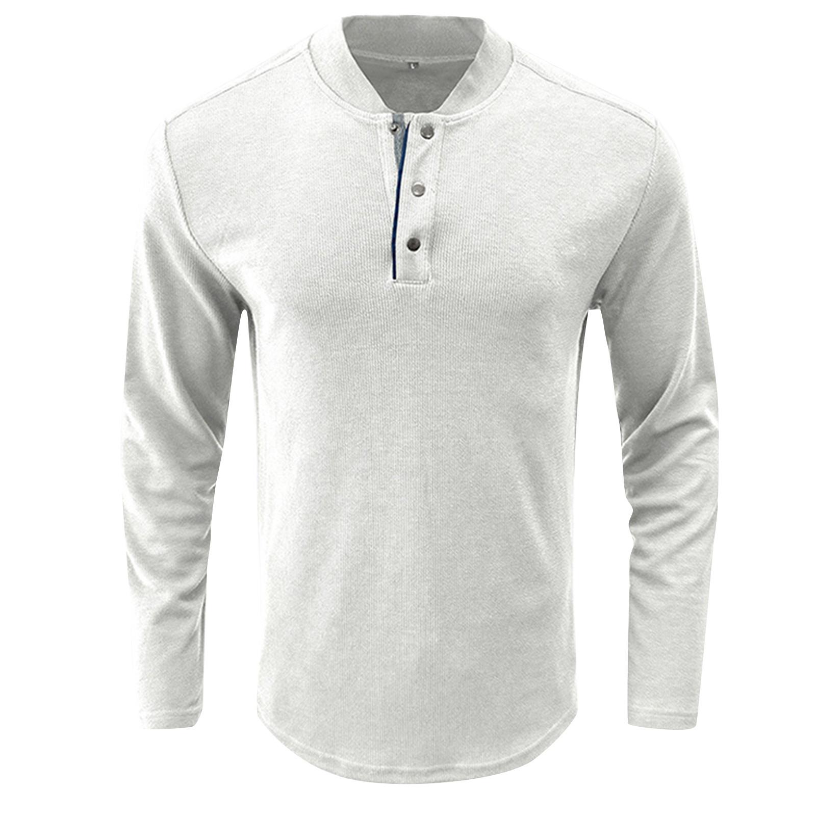 

And Winter Half Open Neck Men S T-Shirt Color Long Sleeve T-Shirt Casual Bottomed Shirt XXL белый