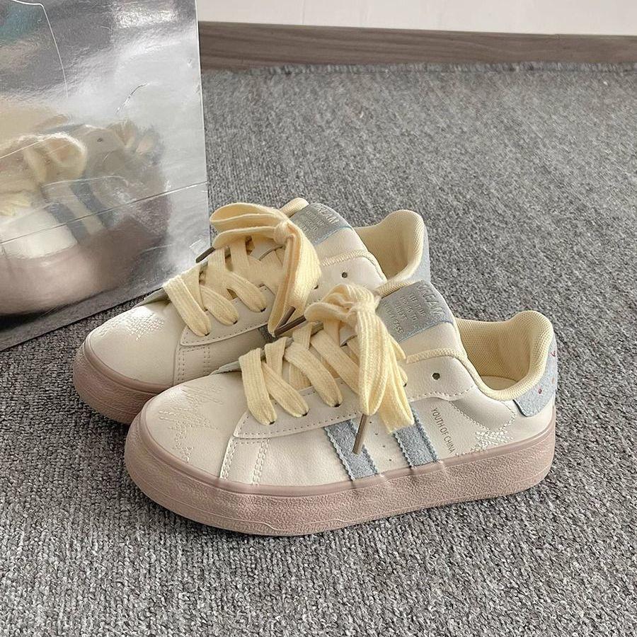 Dopamine board shoes women's new spring high-value versatile shoes platform-soled white shoes