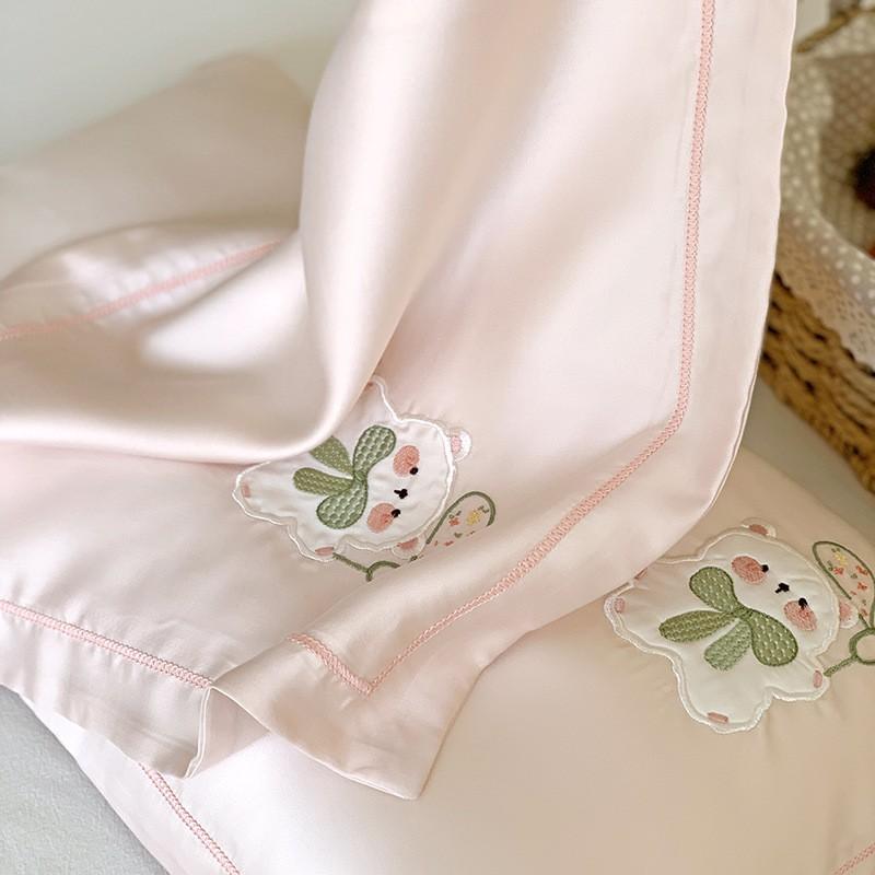 Cooling Tencel Pillowcase Kids With Cartoon Print 60S Lyocell Fabric Soft Breathable Bedding Single Cover