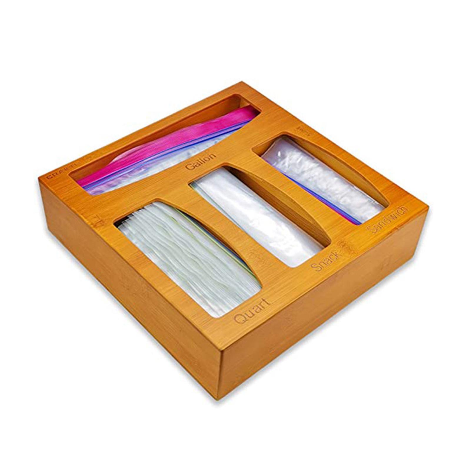 

Ящик для хранения из бамбука, большая вместительная сумка с застежкой-молнией, сумка для хранения продуктов, органайзер для хранения сэндвичей, закусок, сумка для разнообразия на галлон