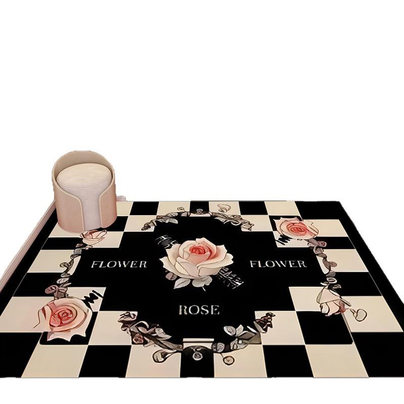 Prémiová květinová rohožka do předsíně z krystalového sametu - Protiskluzová, Odolná, Rychle savá a snadno čistitelná