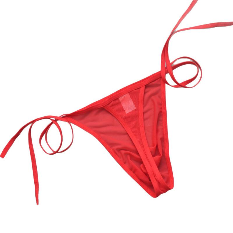 Sexy Men Thong Transparent Mesh Underwear Ultra-Thin Breathable Underpants Low Rise Briefs Lingerie Summer Quick-Drying Panties