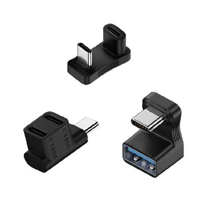 USB 3.1 Type C Female To Female 90 Degree Right Angle Male To 2 Female Adapter U-shaped Angled Converters Connectors
