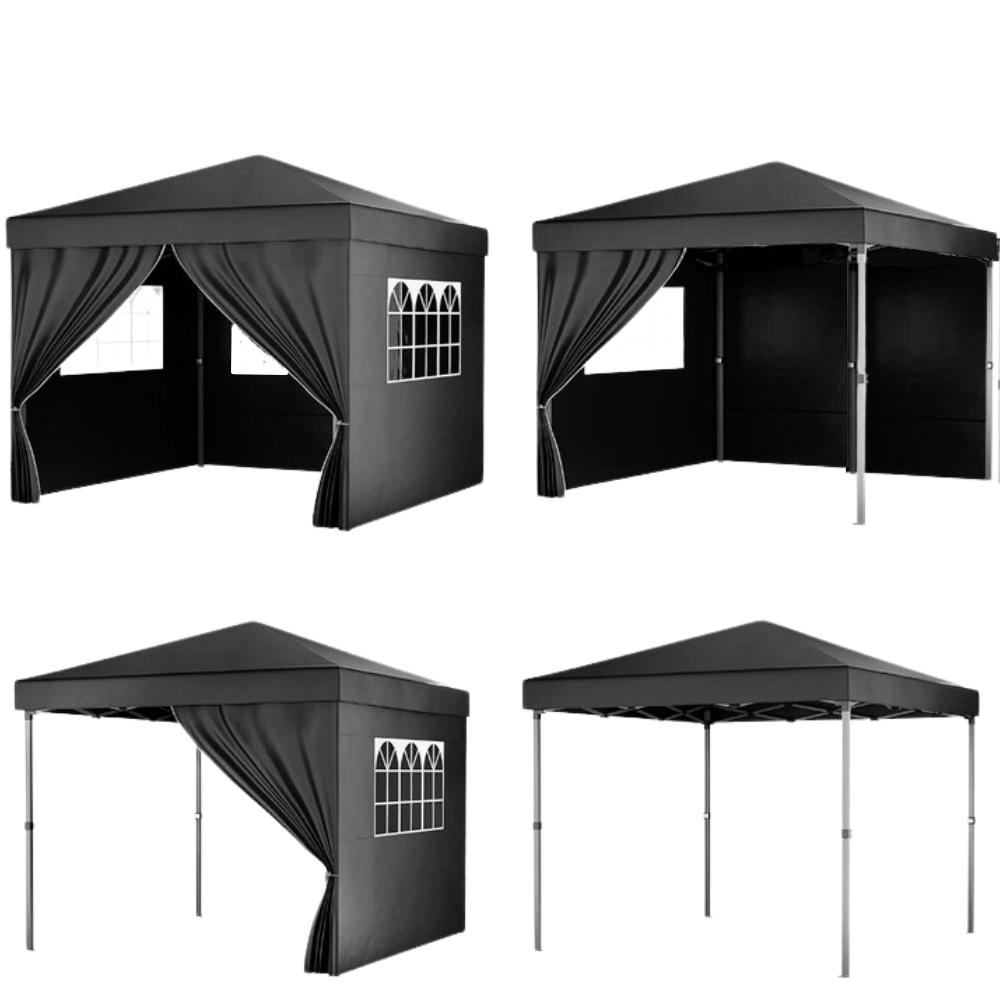 Garden pavilion, commercial tent, party gazebo, 4 side walls, windows, xxl