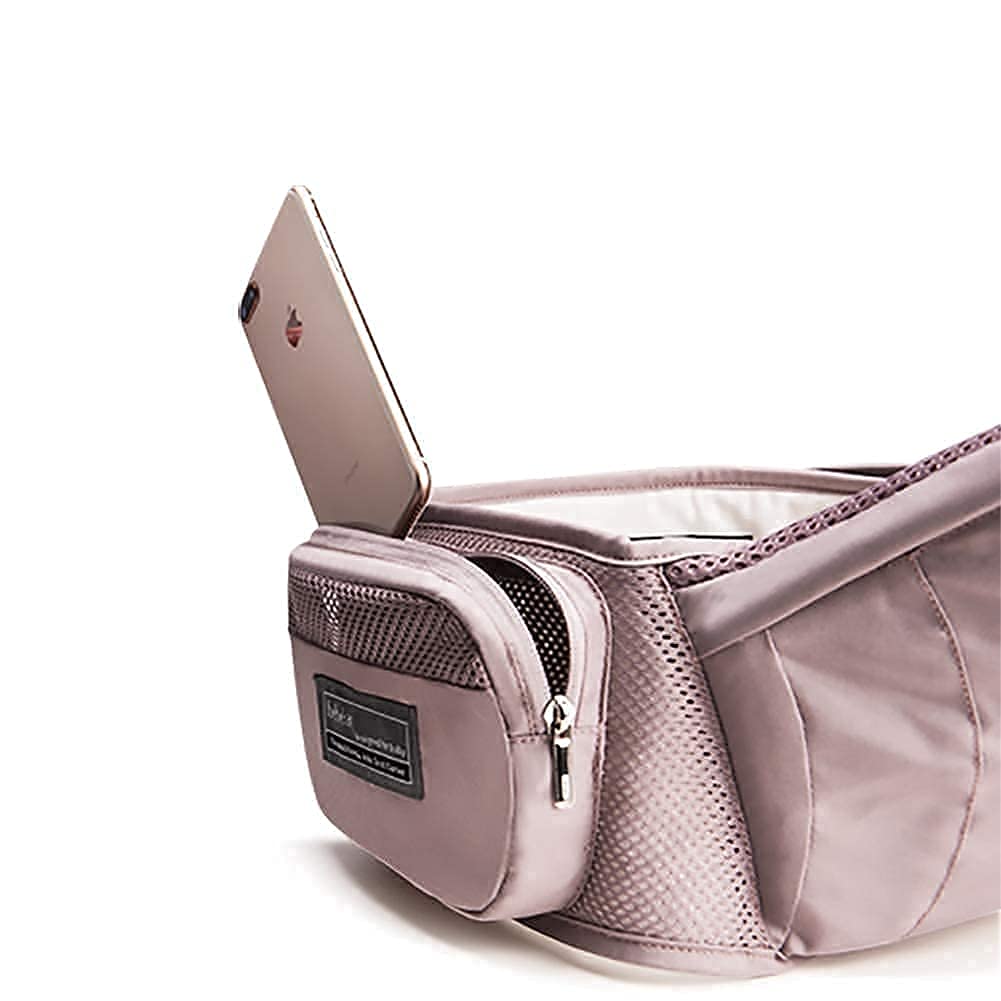 Bebamour Baby Carrier Hip Seat Lightweight Breathable Mesh Baby Carrier Facial Carry Piggyback 6way Waist Carry Comfortable [Baby Amour] (Gray)
