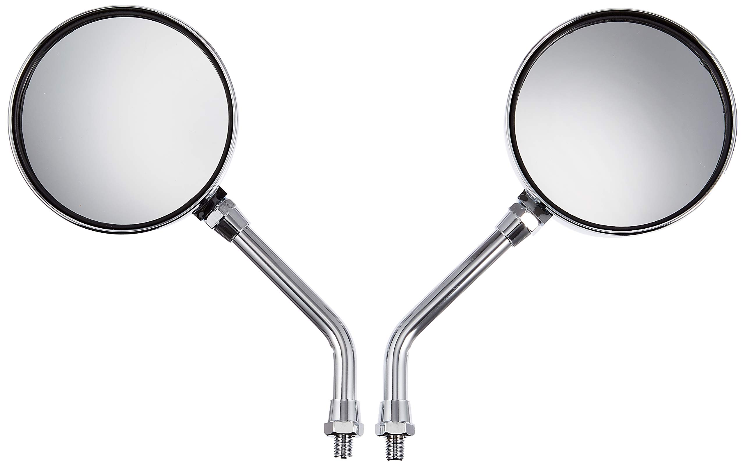

Bike Parts Center ZII Short Mirrors, 10mm, Left and Right Set, Plated, Clear Lens, 6038