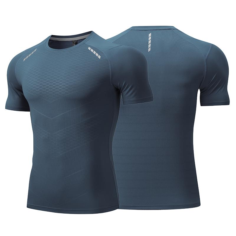 Men Thin Ice Silk Tops Running Short-sleeved Sports T-shirt Gym Fitness Muscle Training Sweatshirt Dry Fit Tight Tracksuits