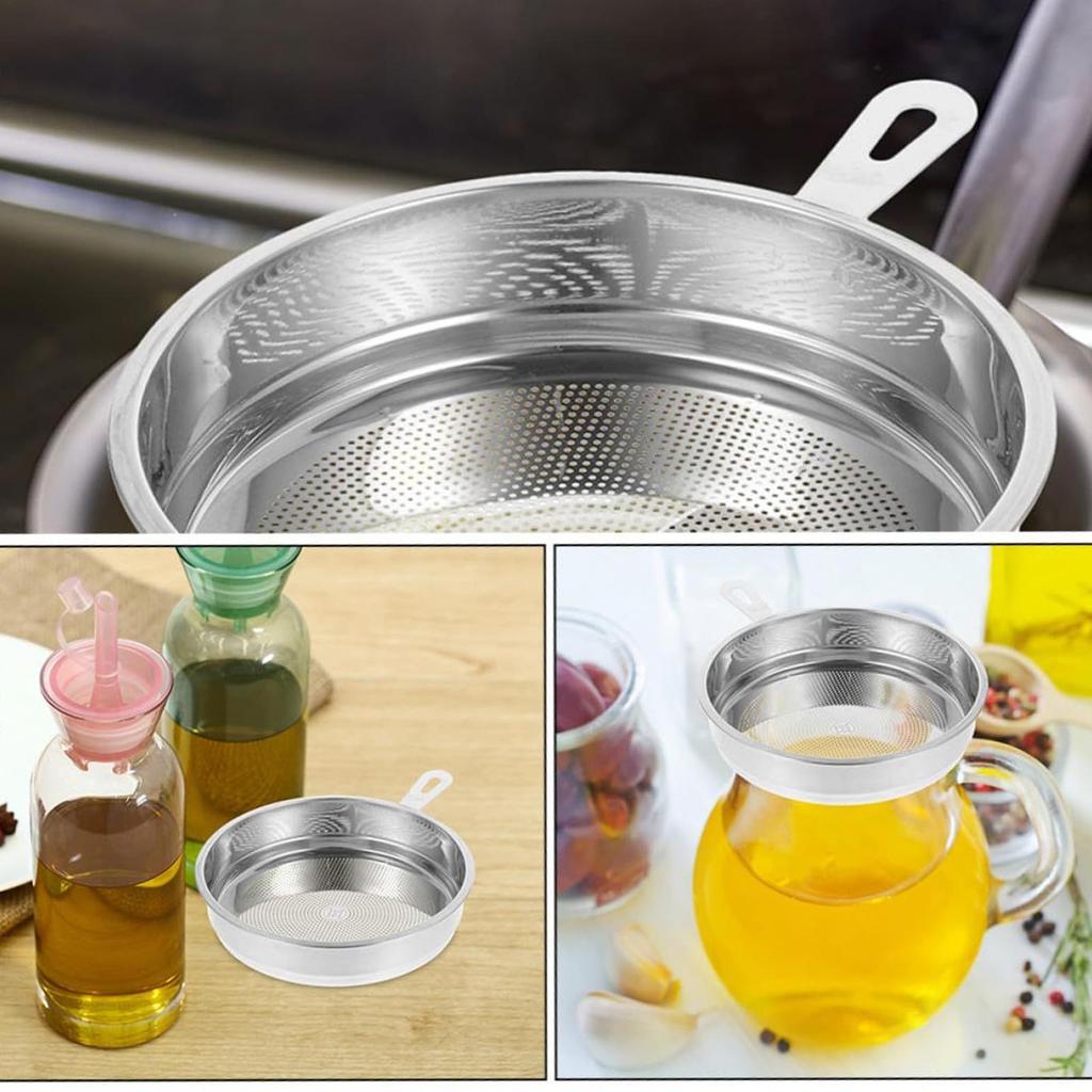 Frying Oil Filter Stainless Steel Mesh Separator Deep Fryer Oil Filter For Kitchen Tea Pot Food Matcha Juicing Baking