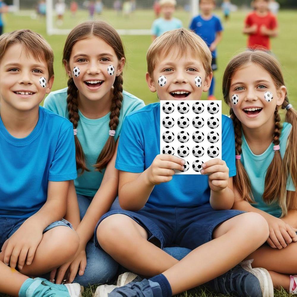 120 Stück Sport-Thema Sportball-Aufkleber Fußball Gesichtskunst-Aufkleber Sport-Geburtstagsparty