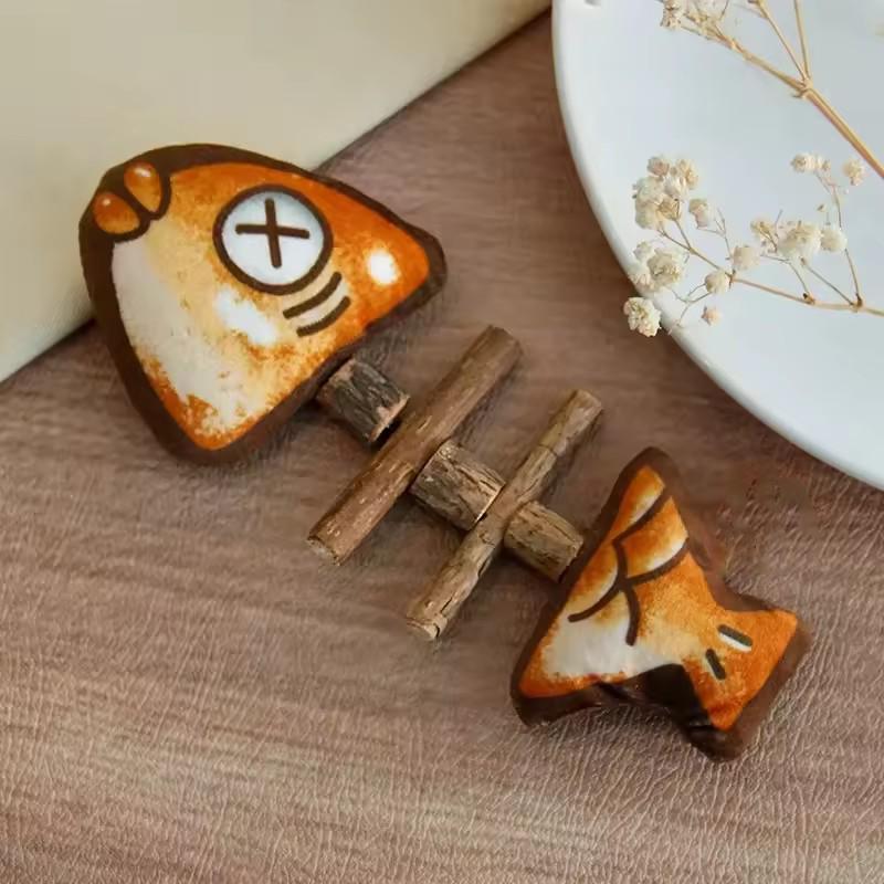 Cat Chew Toys Interactive Grilled Fish Toys Silvervine Cat Teaser Toy Clean Mouth Kitten Play Toy Pet Supplies Accessories