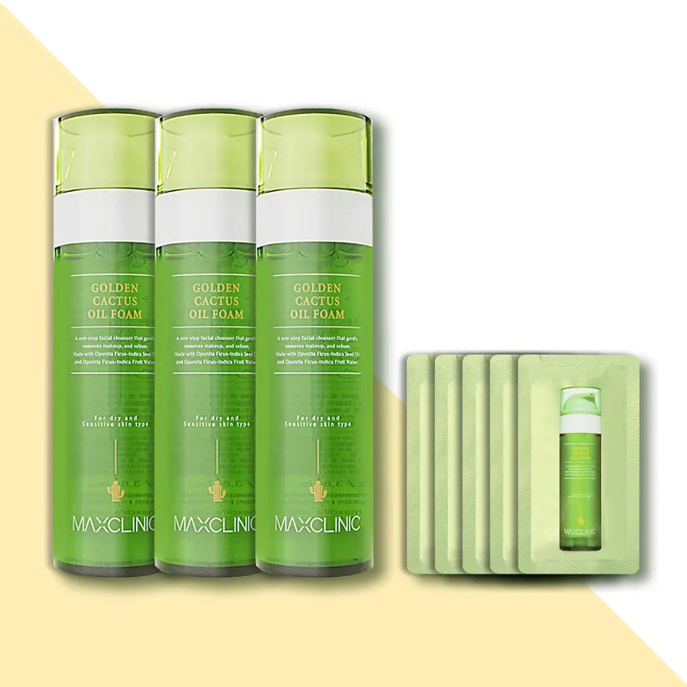 

MAXCLINIC Golden Cactus Oil Foam 110g 3 pcs + 5g 5 pcs