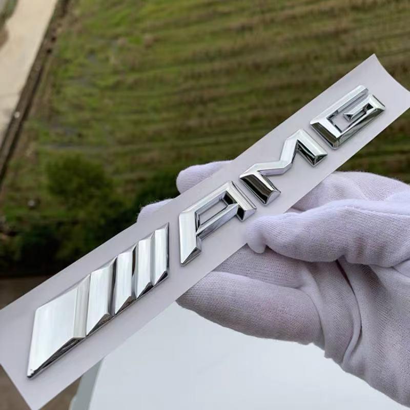 Glänzend Schwarzer AMG Heckklappen-Emblem-Aufkleber für Mercedes A-, C-, E-Klasse & CLA