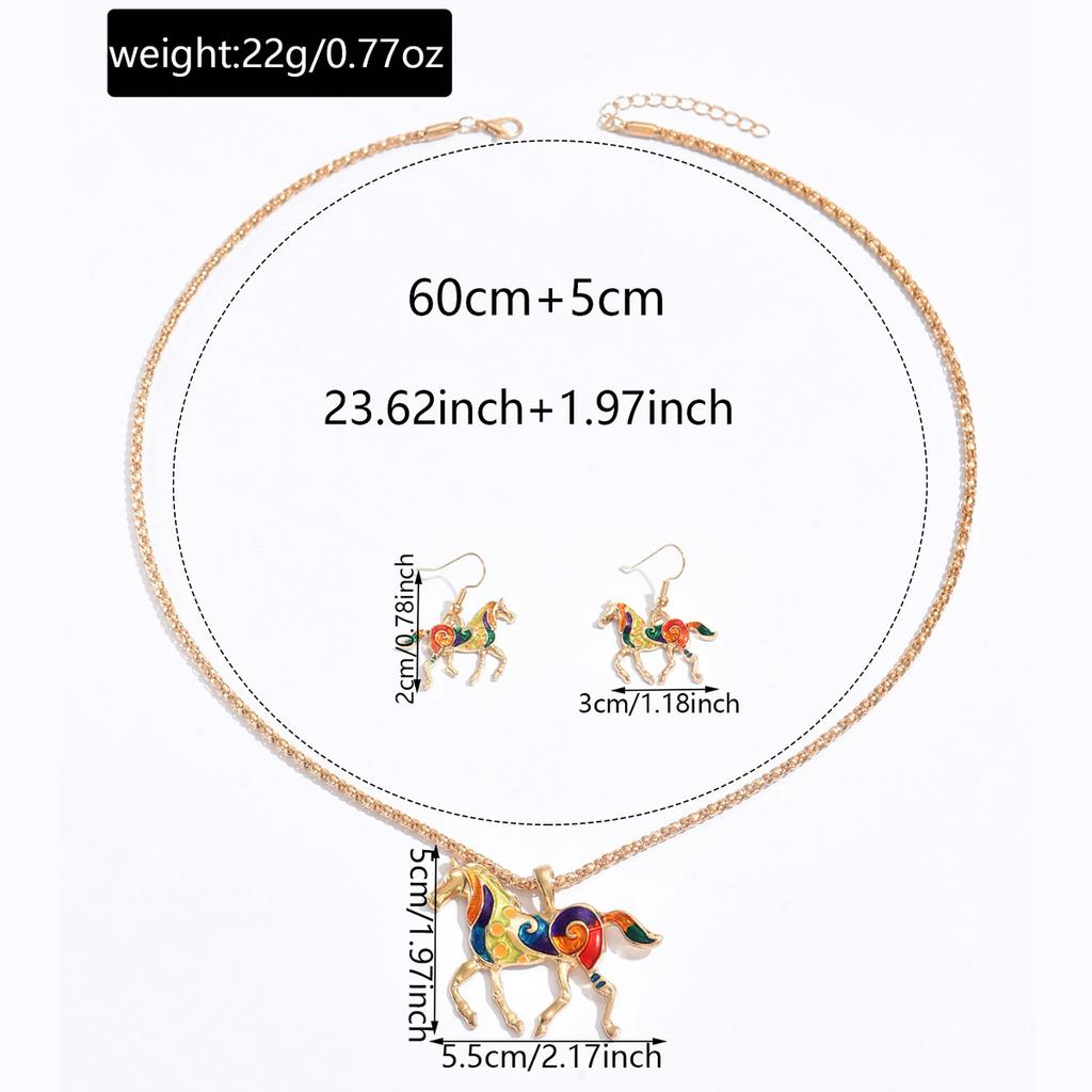 Rainbow Horse Pendant Necklace Little Rainbow Horse Jewelry Colorful Enamel Horse Pendant Necklace for Teen Girls Horse Lovers