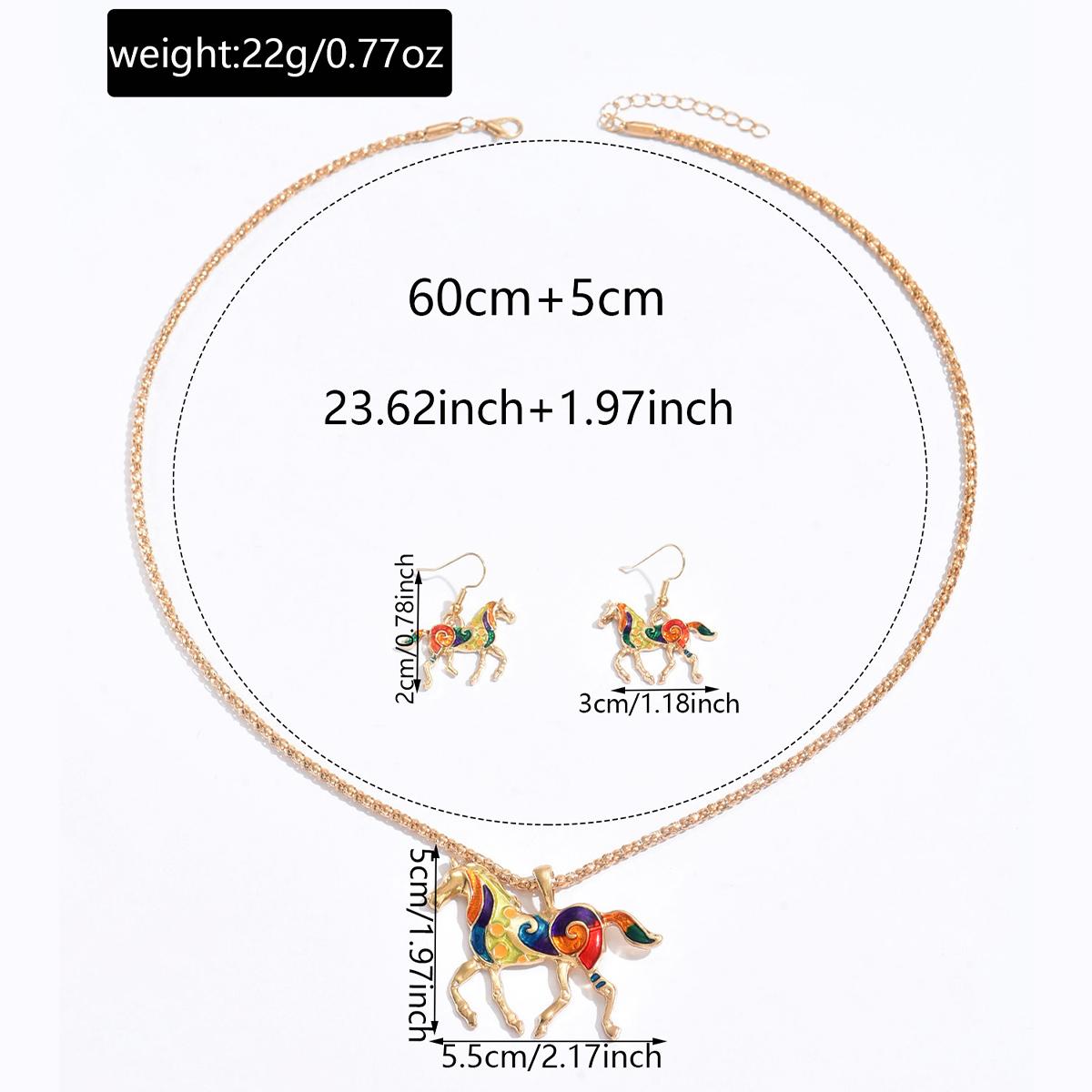 

Rainbow Horse Pendant Necklace Animal Horses Pendant Necklaces Colorful Enamel Horse Pendant Necklace