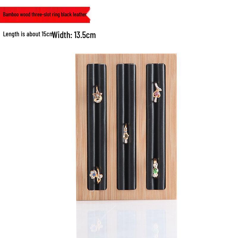 Bamboo 3-Slot Jewelry Ring and Earring Display Tray
