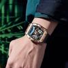 Future Trend Automatic Mechanical Watch Skeleton Design High-End Watches Rubber Starp Love Valentine Gift for Him for Her