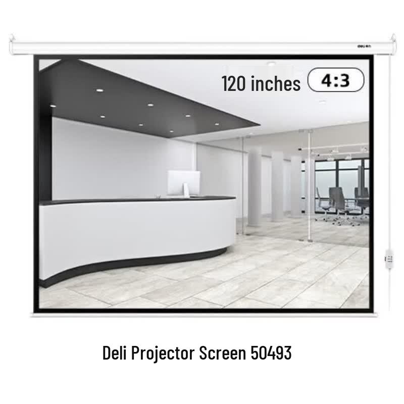 Deli 120-inch 4:3 Electric Projector Screen