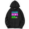 Paused My Game To Be Here Funny Printed Sweater Gamer Graphic Hooded Sweatshirts Cotton Pullover Hoodies Sports Sweatshirt