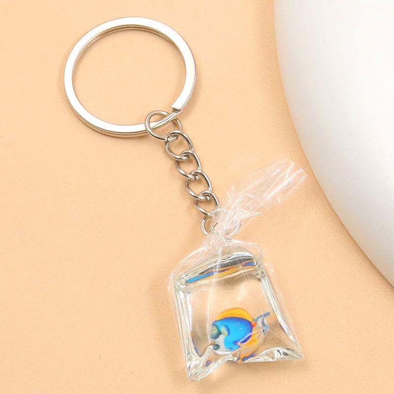 28 Styles 28x90mm DIY Transparent Resin Goldfish & Clownfish Keychain Pendant Ornaments