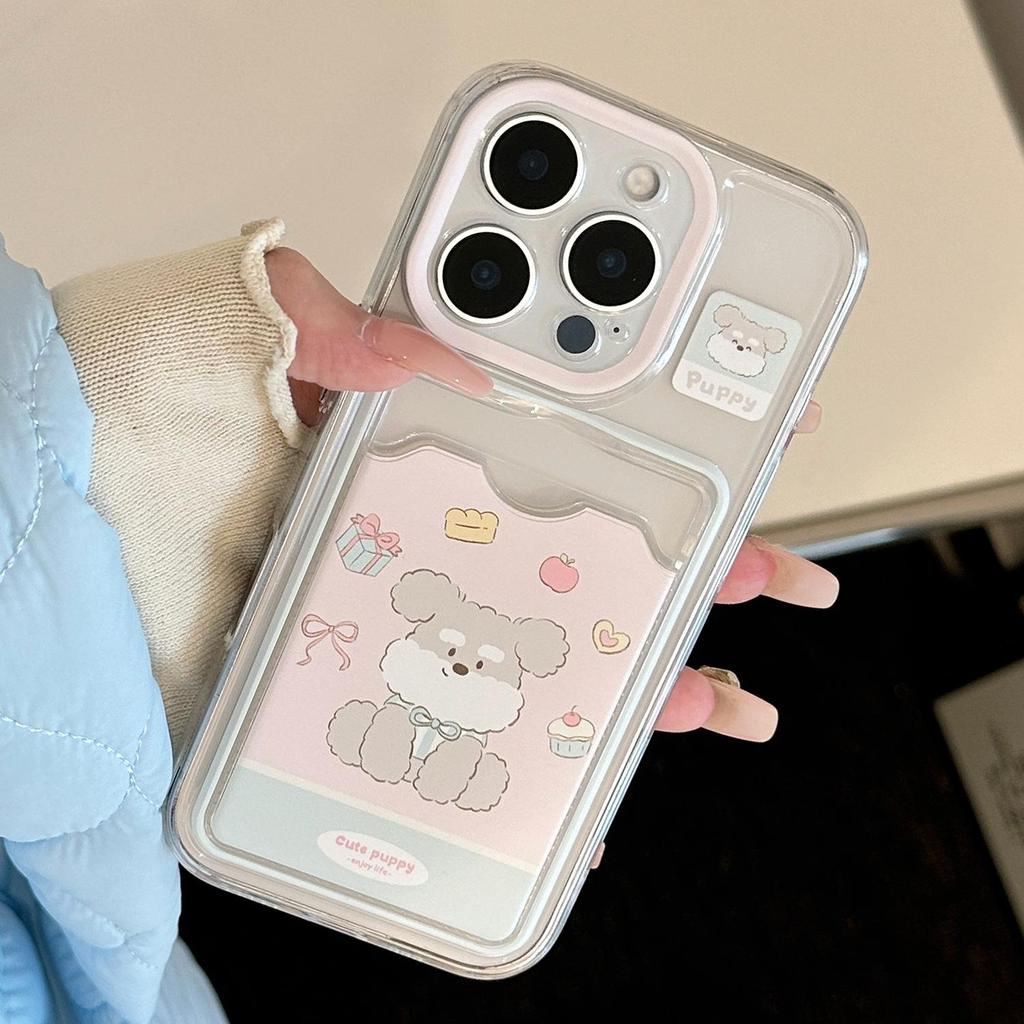 Apple Card Holder Phone Case MVUCA Pink Cute Dog