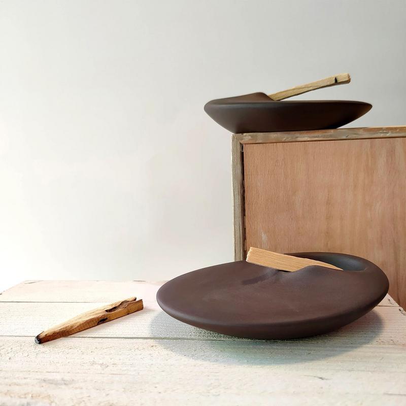 Cement Palo Santo Holder Peru Palo Santo Sage Burning Dish Aromatherapy Tray Ornament Meditation & Yoga Companion