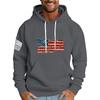 Men's Loose Flag Printed Hooded Sweatshirt Men's Casual Fashion Sports Sweatshirt