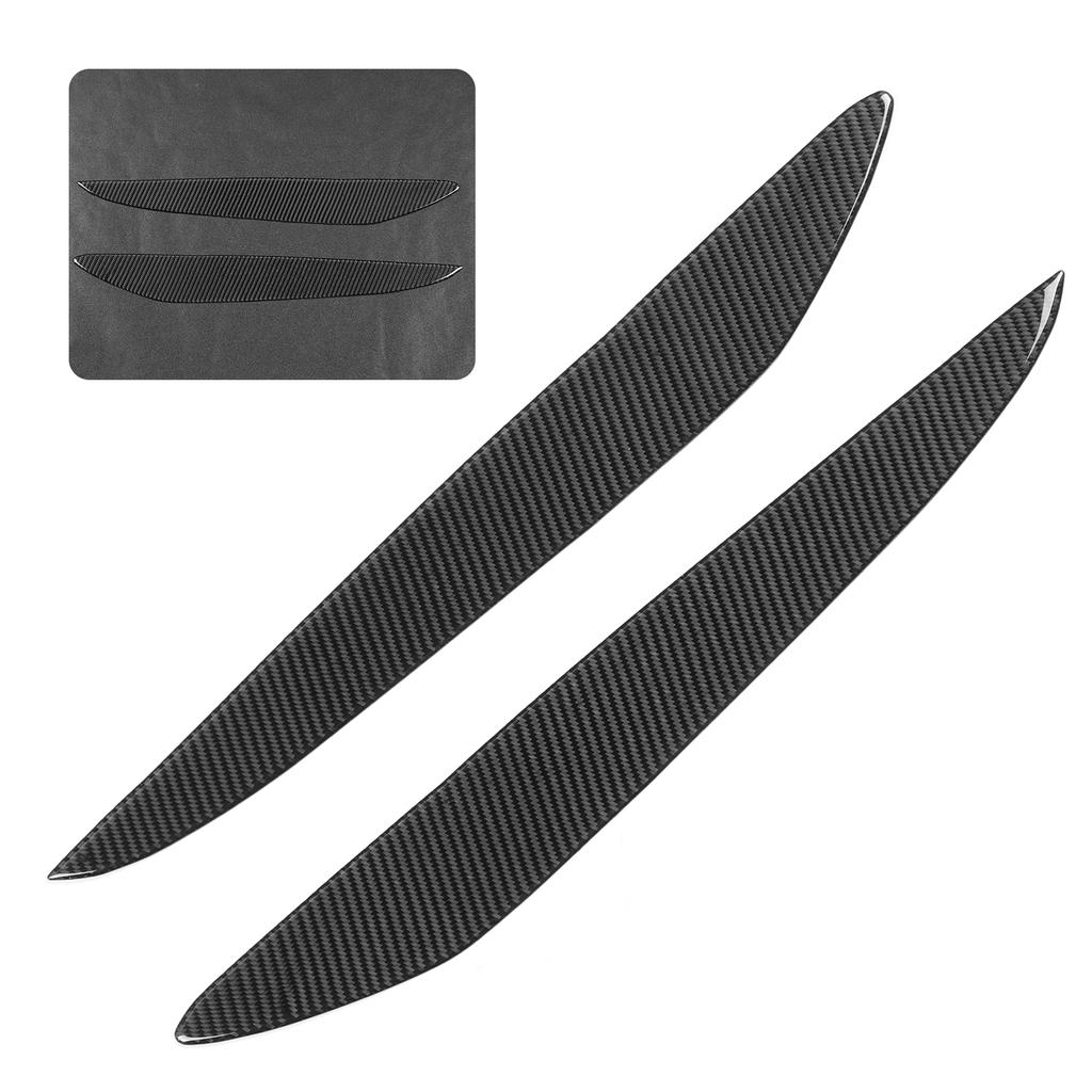 2pcs Carbon Fiber Headlight Eyebrow Eyelid Cover Wear Resistant Fit for Mazda 3 2010?2013