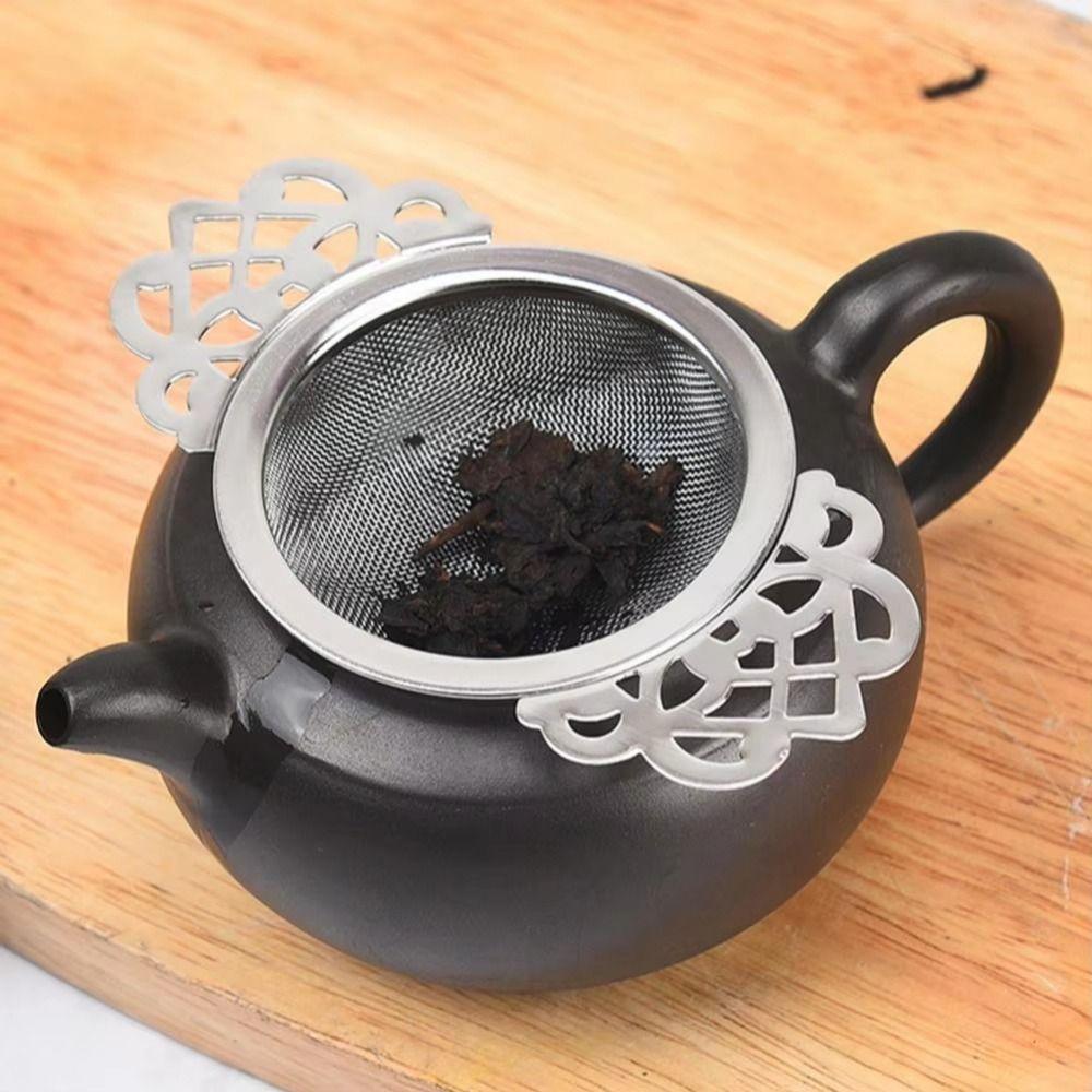 Stainless Steel Double Ear Tea Filter Easy Clean Lace Tea Infuser Hanging Tea Strainer Restaurant