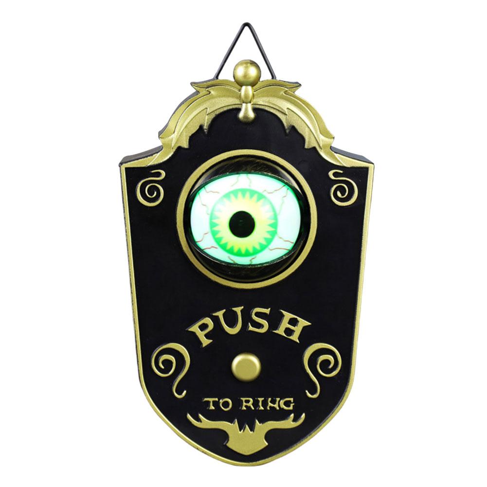 Animated Eyeball Halloween Horror Doorbell with Spooky Sounds LED Hanging Doorbell Trick Or Treat Prop for Halloween Decorations