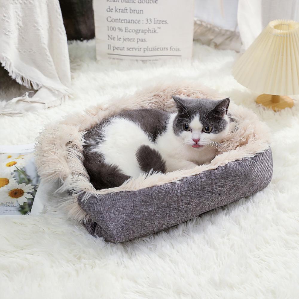 Dual-Use Fleece Pet Bed: Warm Cat Nest & Dog Mat for Autumn/Winter