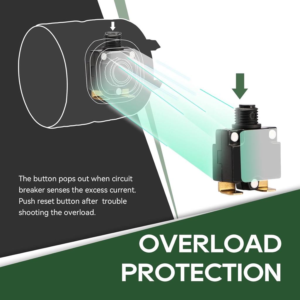 RVGUARD Overload Protector RV Power Adapter Plug Circuit Breaker, 30 Amp To 110 Volt RV Adapter Plug, NEMA 5-15P To NEMA TT-30R Electrical Power