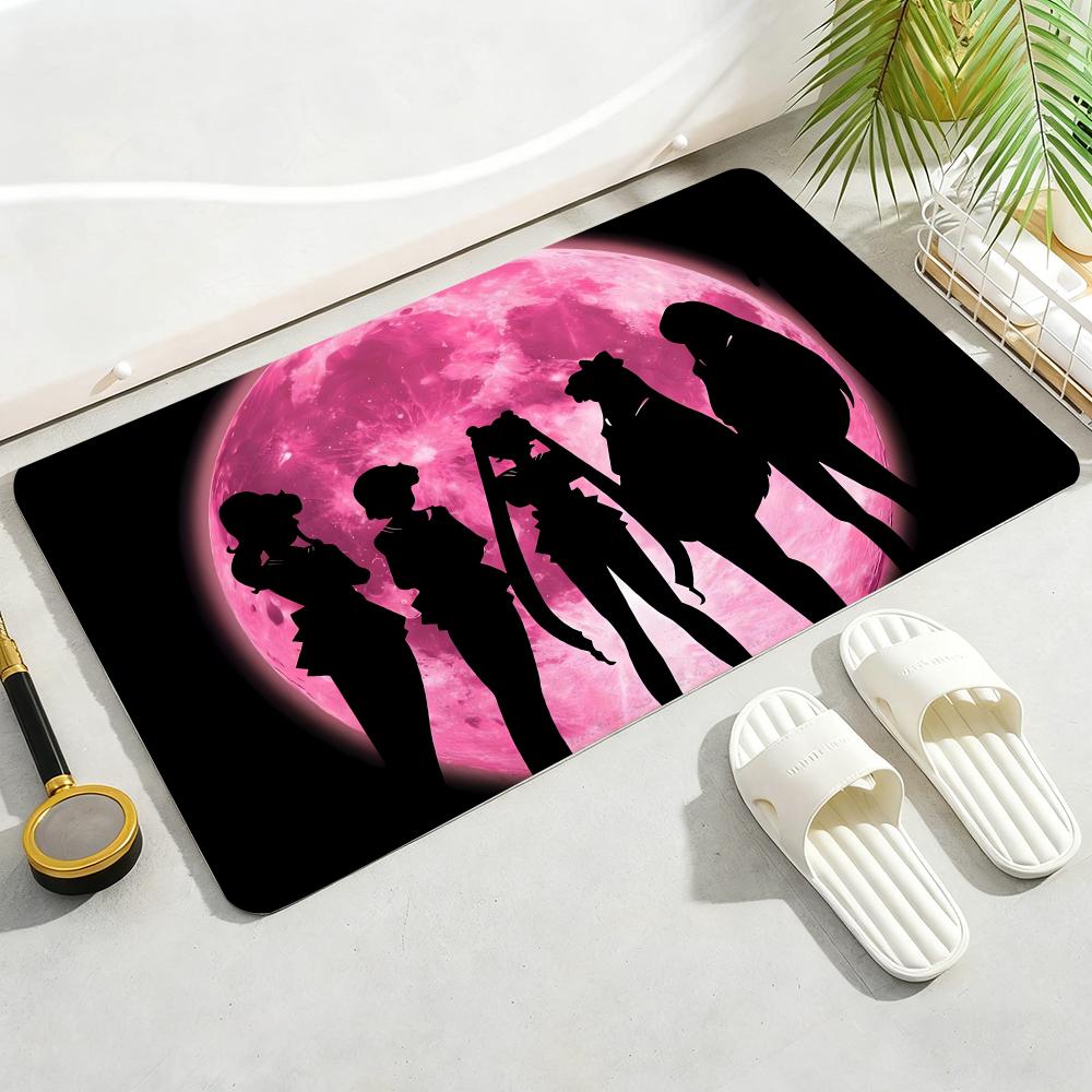 ANIME S-SAILOR-MOON Floor Mat Soft Thickened Non-Slip Door Mat for Living Room Home Decor Flannel Rugs 40x60cm